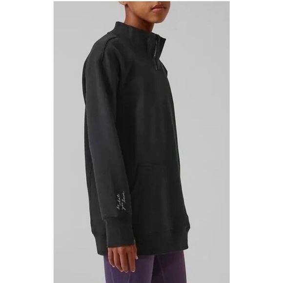 Athleta Girl Retroactive Half Zip sz XXL/16 black - Picture 2 of 9